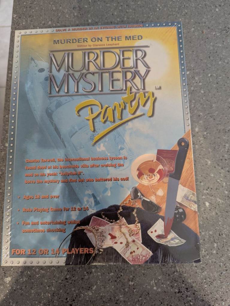 Murder Mystery Party Game - Murder on the Med, New & Sealed
