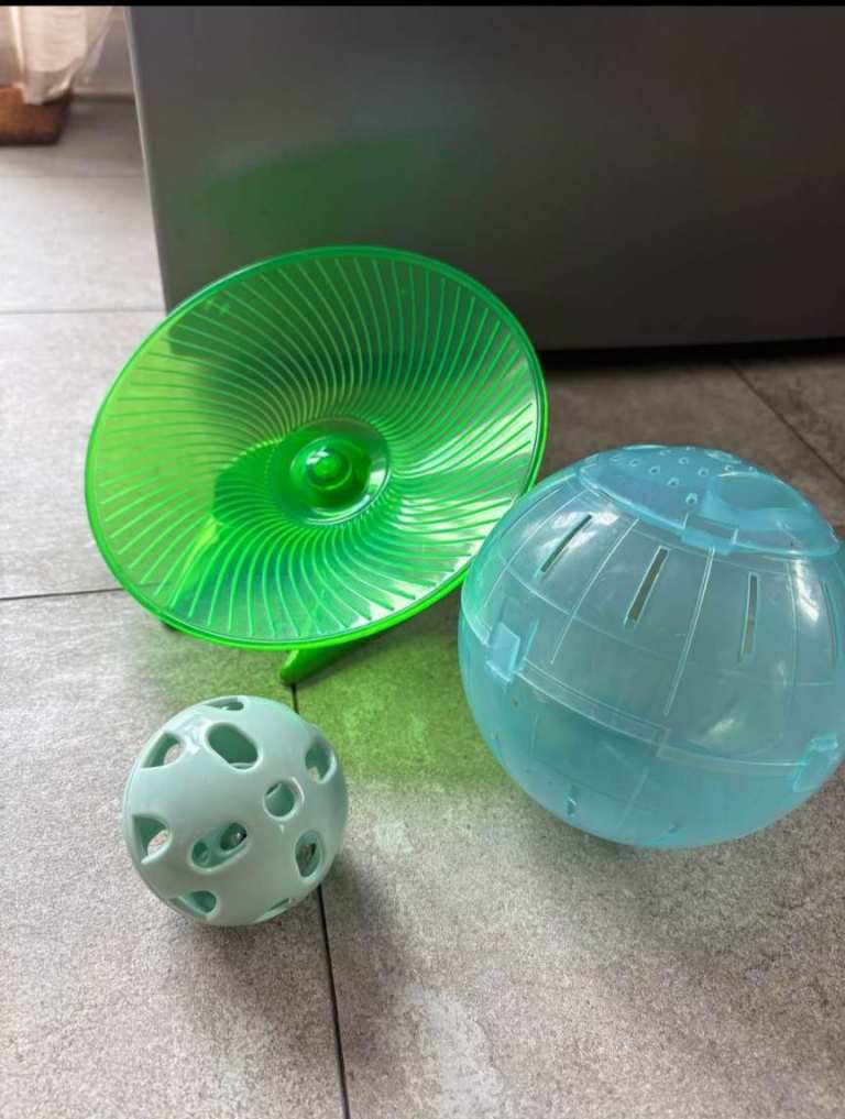 Hamster Exercise Wheel, Play Balls, and Small Pet Carrier