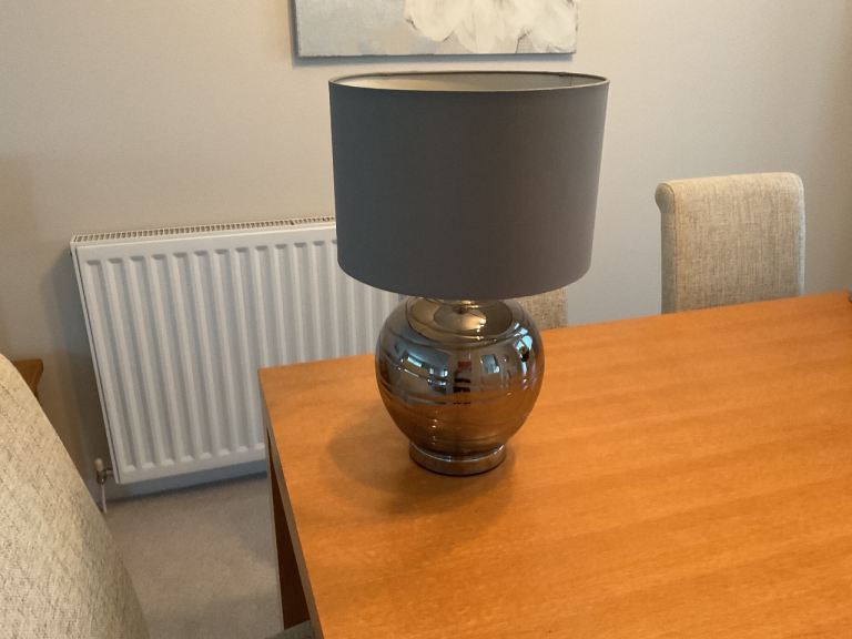    2 Modern Grey and Silver Table Lamps – As Good As New.From Next 