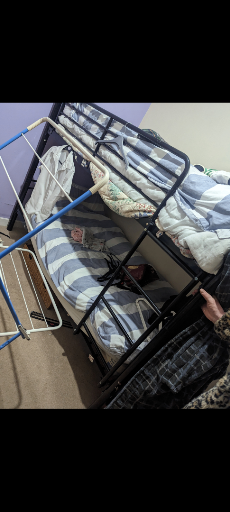 FREE: Black Metal Bunk Bed Frame - Good Condition