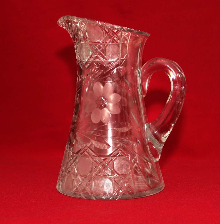 image for Vintage Cut Glass Crystal Pitcher