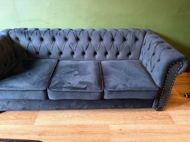 Navy Blue Chesterfield (COLLECTION ONLY!)  - 3 seater 