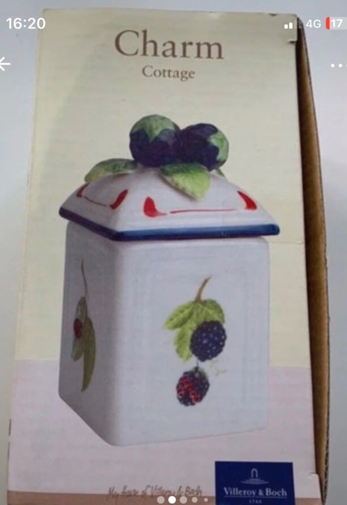 Villeroy and Boch ceramic preserve pot with attraction fruit design 