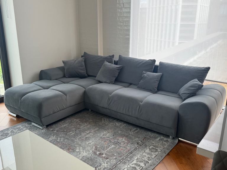 Large Modern Corner Sofa Bed – New, Must Sell