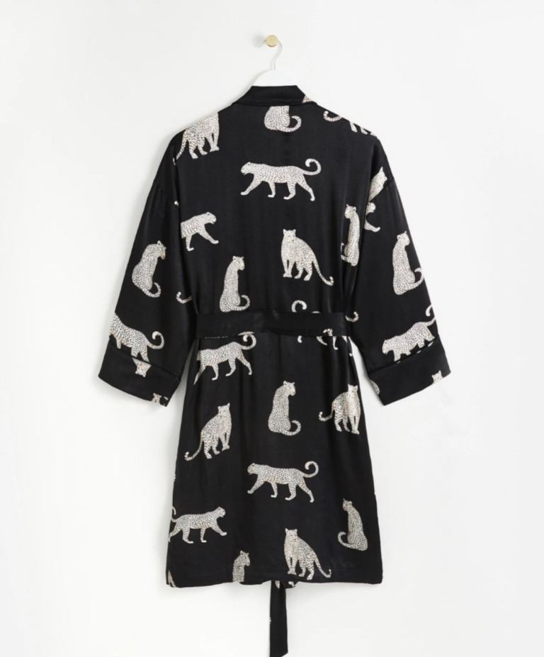 BNWT OLIVER BONAS SATIN LEOPARD ROBE DRESSING GOWN