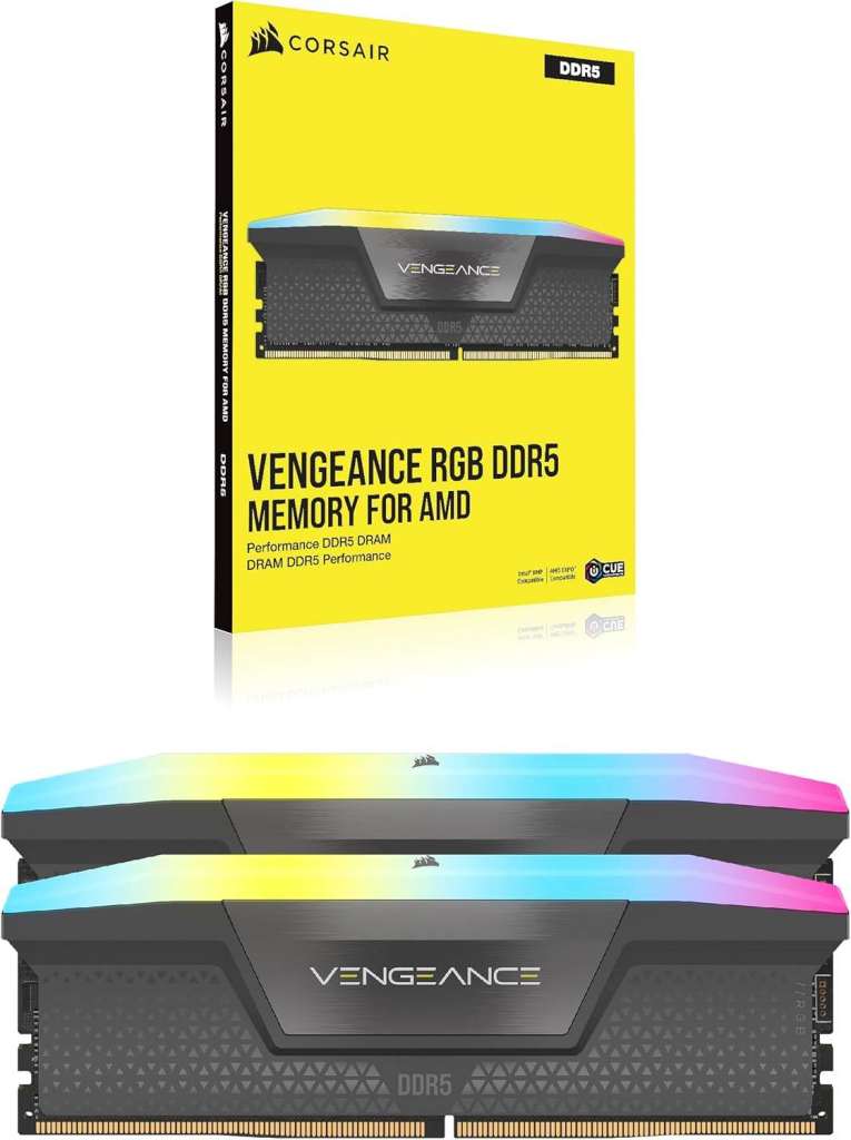 96GB CORSAIR VENGEANCE RGB DDR5 – (2×48GB) 6000MHz – GREY