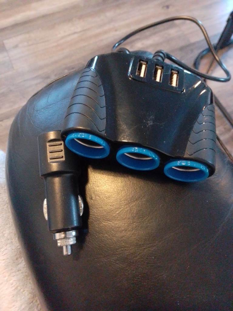 Three port power socket and USB charging 