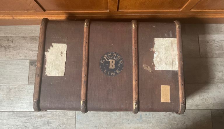 Vintage Wooden Trunk / Chest – Brown, Fair Condition