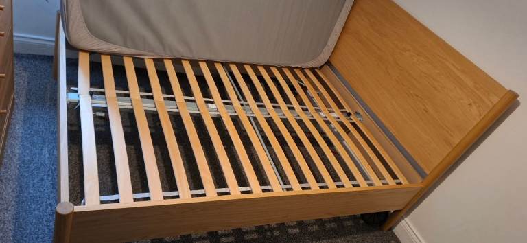 IKEA double bed with mattress - Clean, Good condition, protective cover used