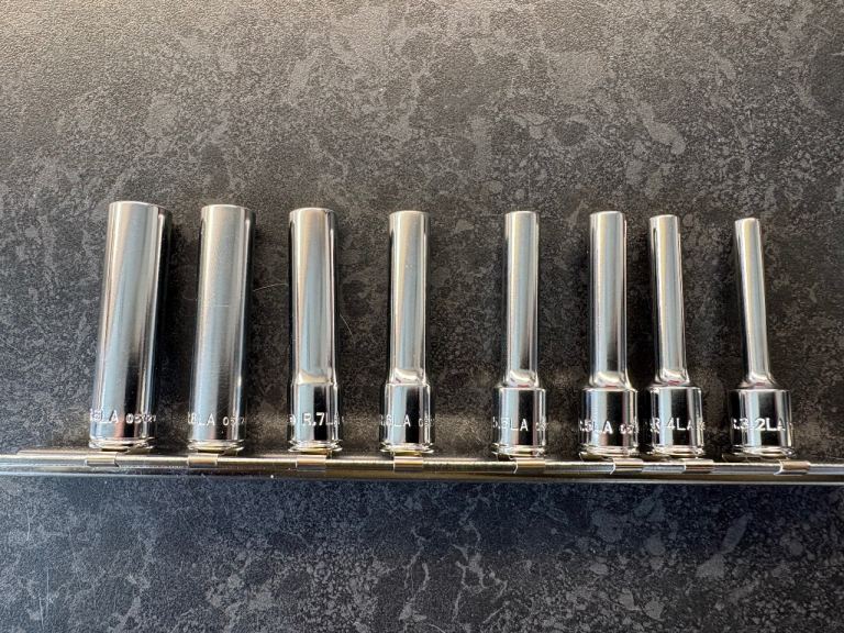 Facom deep sockets. 1/4 inch drive. 8 pieces