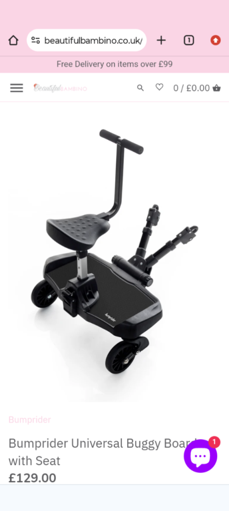 Bumprider Buggy Board Pushchair Pram Stroller Accessory + Booster Seat 