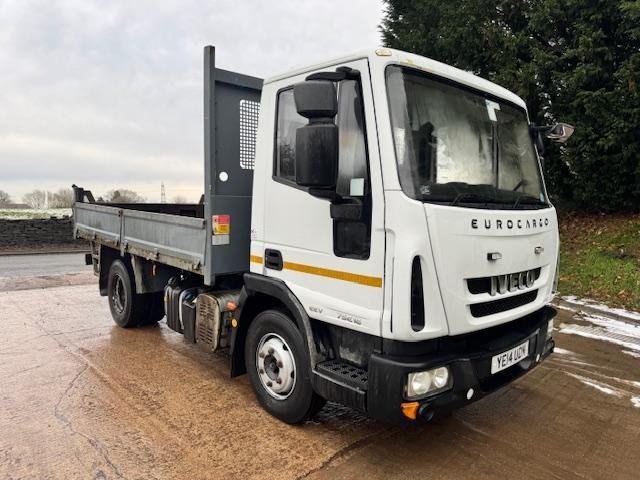 2014 14 Iveco Eurocargo 75E16 CAZ compliant 13ft dropside tipper tar chutes tow 