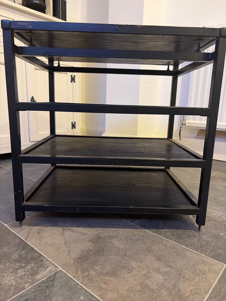 Target Black 4-Tier Wood and metal HiFi Unit / Display Shelf