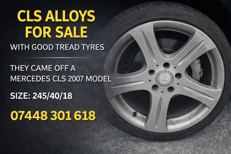 MERCEDES CLS 4ALLOY WHEELS WITH GOOD THREAD TIRES 