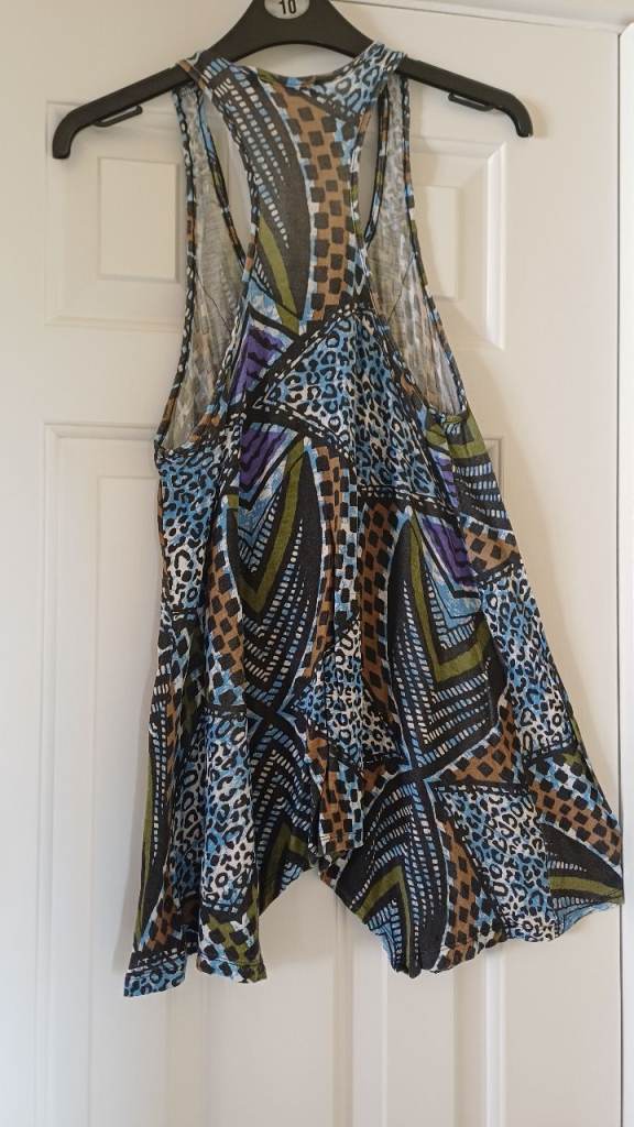 Multicoloured blue summer top
