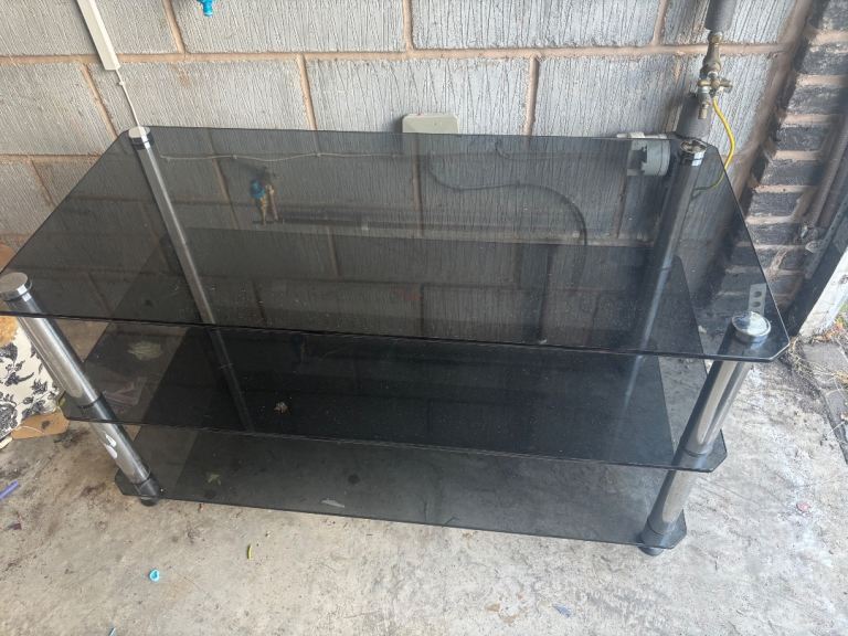 Black Glass TV Stand / Coffee Table