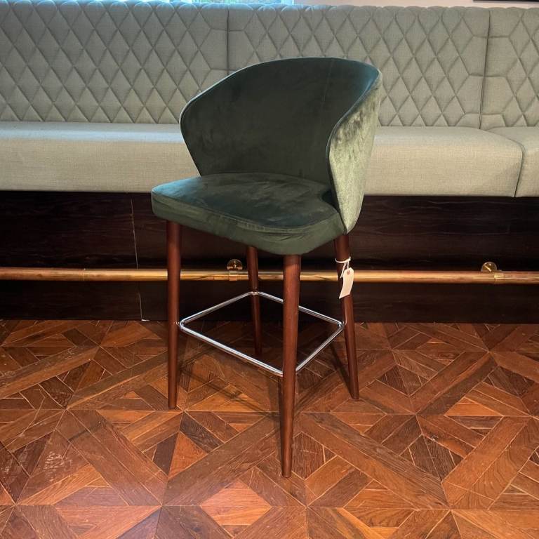 NEW EX DISPLAY, BESPOKE MADE, COURT BAR STOOL UPHOLSTERED, £100 X2 In Stock