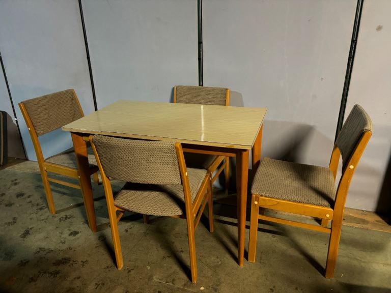 Mid century 1950s dining table & chairs 