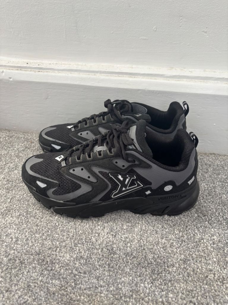 Louis Vuitton Black & Grey Trainers – Good Condition