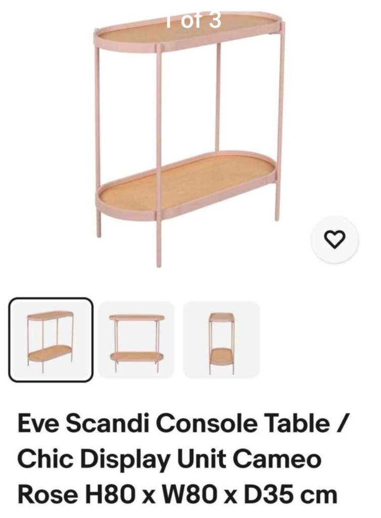 Eve Scandi Console Table cameo rosenew boxed 