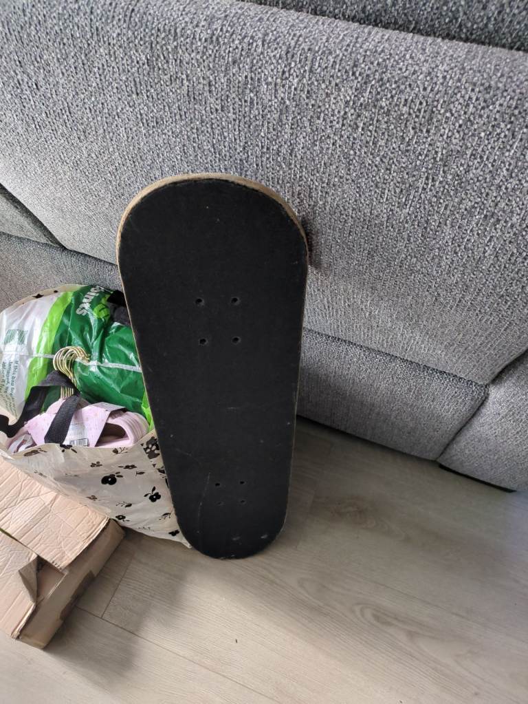Spare skateboard deck. 