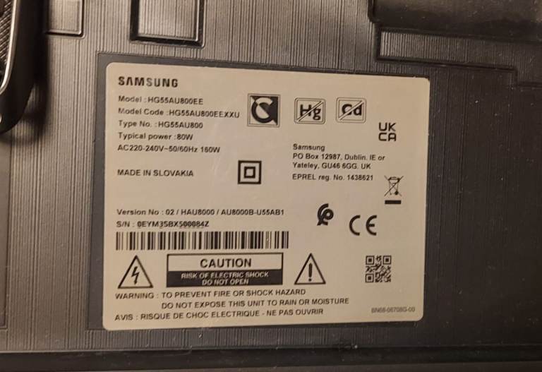 Samsung 55HAU8000 55" UHD 4K Smart TV