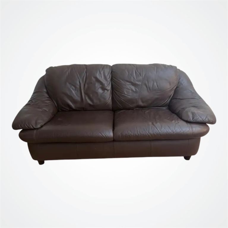 Brown leather sofa set 3 seater and 2 seater, local delivery available