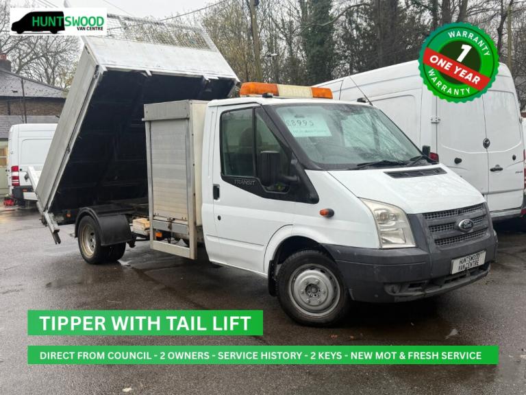 2012 FORD TRANSIT TIPPER 2.2 TDCI DIESEL WHITE MANUAL -TAIL LIFT & TOOLBOX - 65K