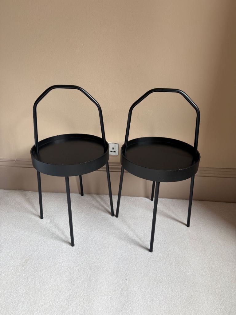 Black bedside tables 