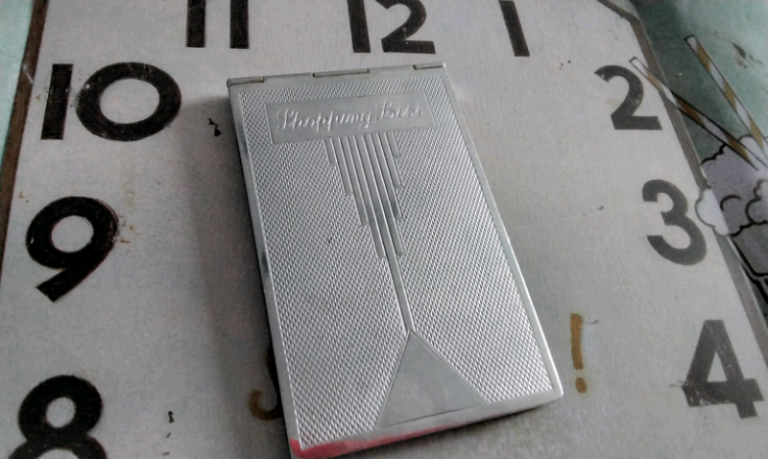 Original art deco chrome plated shopping list cool unusual 