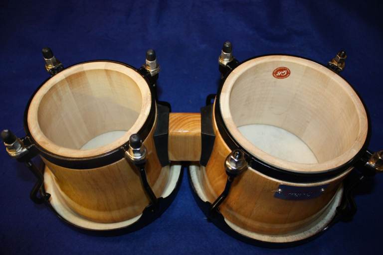 Gon Bops Fiesta Bongo 7in and 8.1/2in Natural with Black Hardware ~ Excellent Condition ~ £95 ono