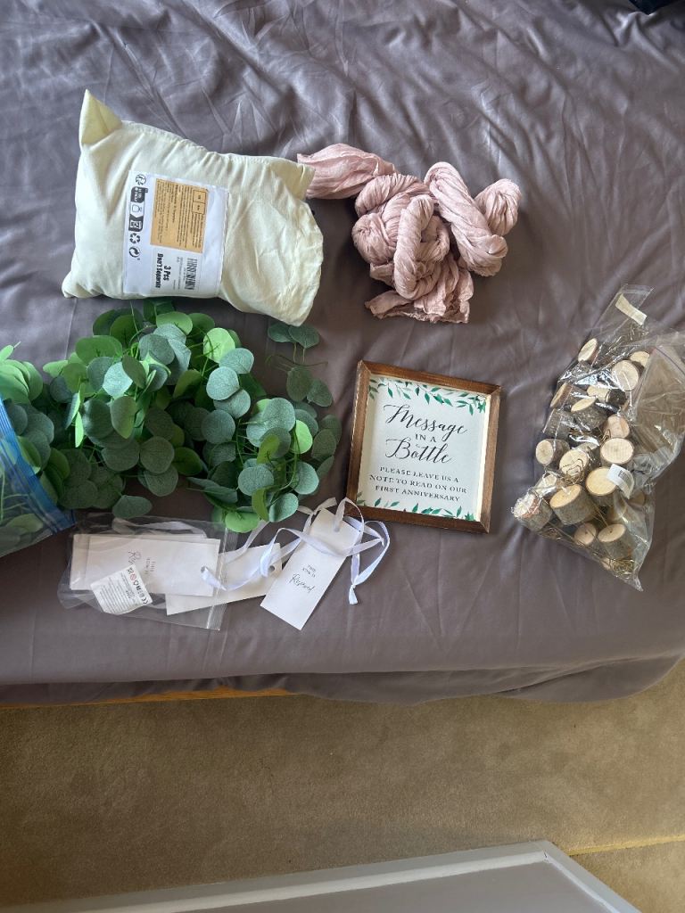 Assorted wedding decor