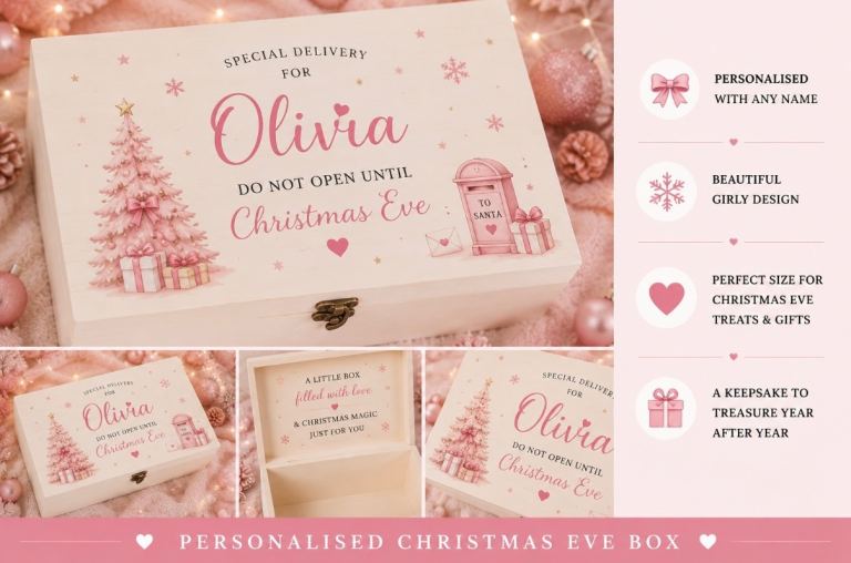Personalised Wooden Christmas Eve Box for Olivia – New