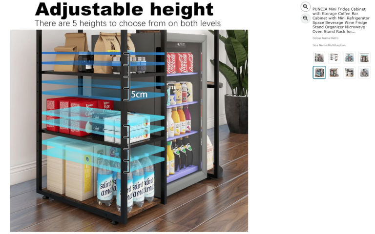 Mini Fridge Cabinet with Storage Coffee Bar Microwave Oven Stand Rack|| Brand new 45% off price 