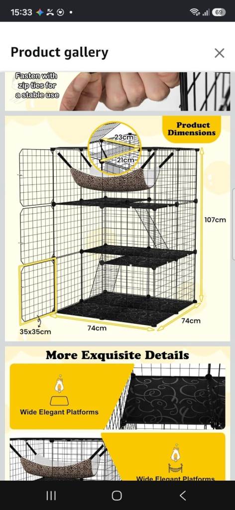 Cat 3 level play pen for sale inc hammock 
