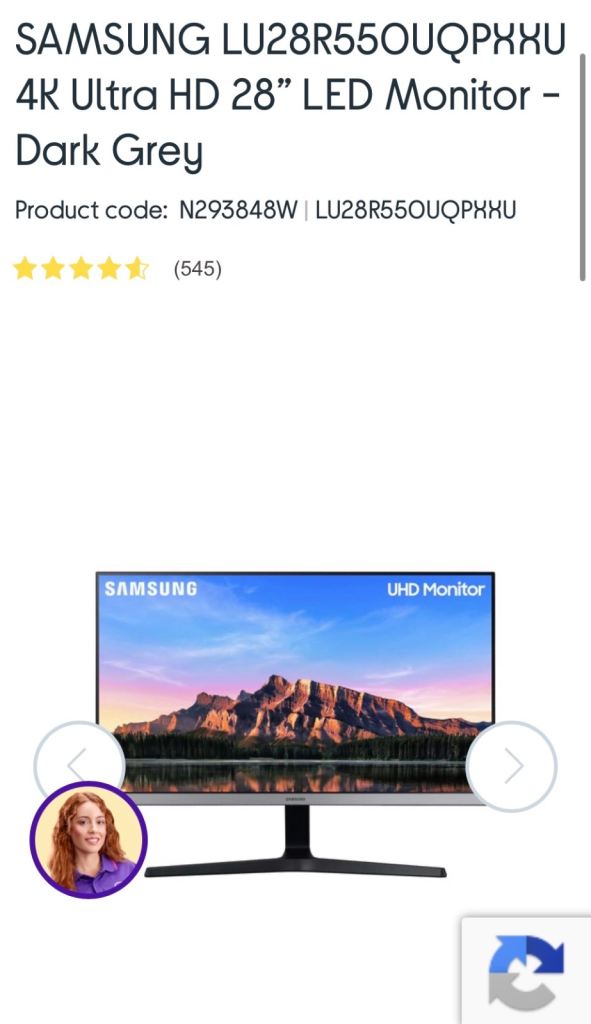 Samsung 4K Ultra HD 28" LED Monitor - Dark Grey