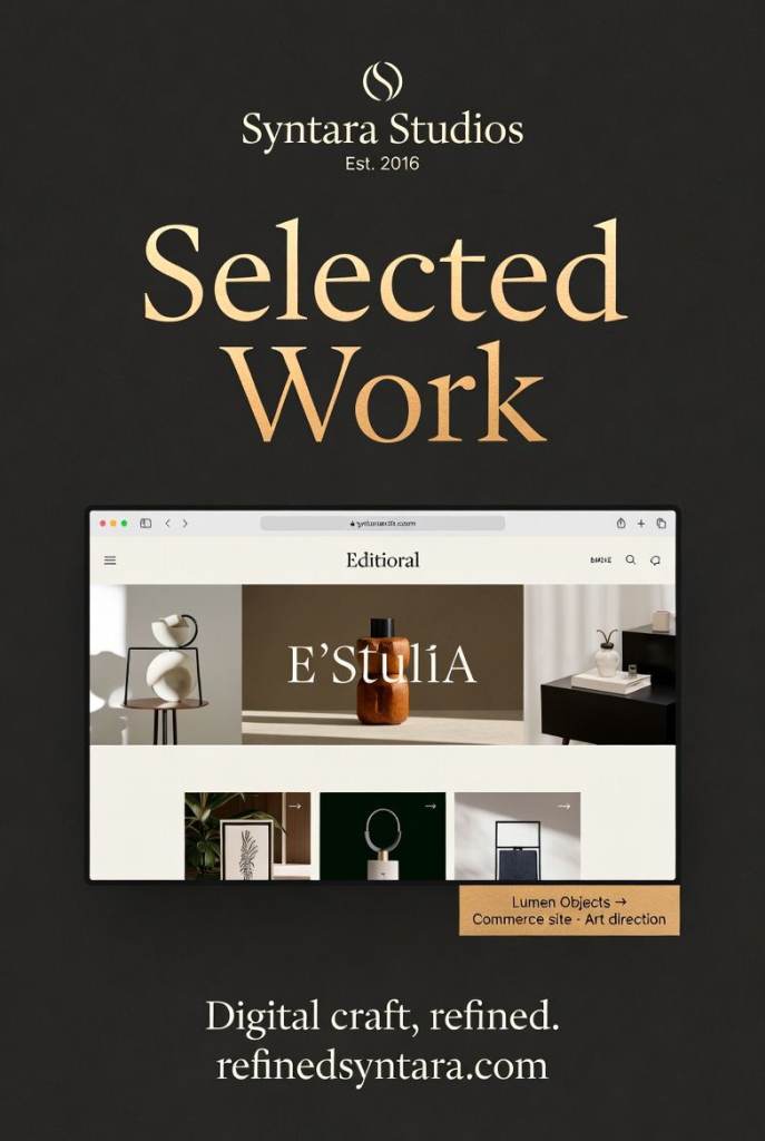 Premium Website & App Design | Syntara Studios – Quiet Luxury Digital Craft
