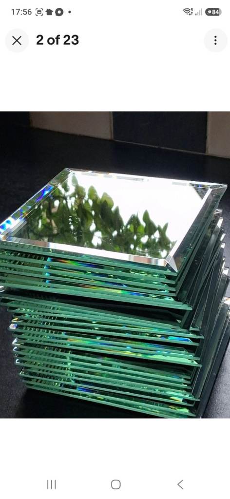 Square mirrored glass coasters set of 24 weddings/ restaurant  project.