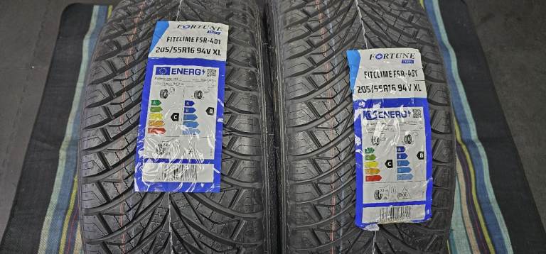205 55 16   2 x tyres NEW!! Fortune Fit Clime All Seasons M+S