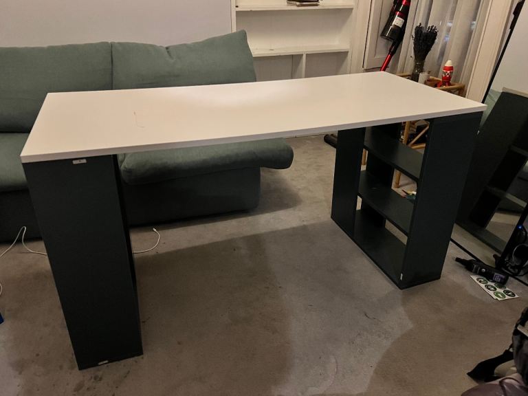 image for Cute Blue and White Desks (With Book Shelves on the Side!)