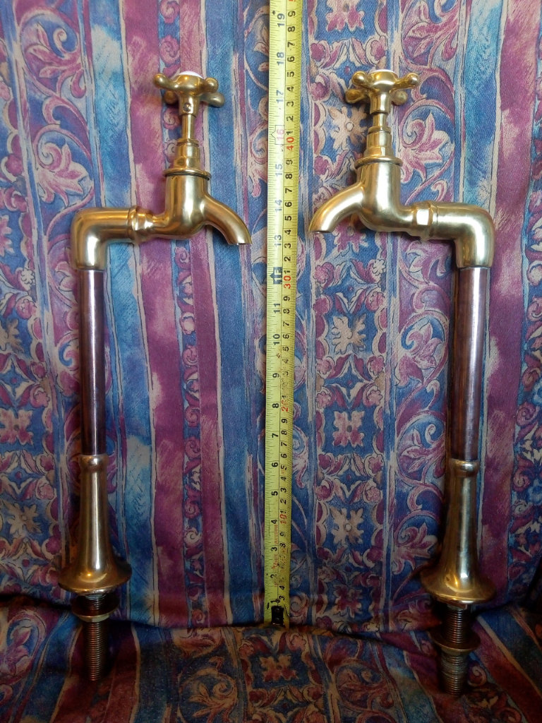 ORIGINAL ANTIQUE VICTORIAN BRASS & COPPER BIB TAPS 'PAIR'  £950