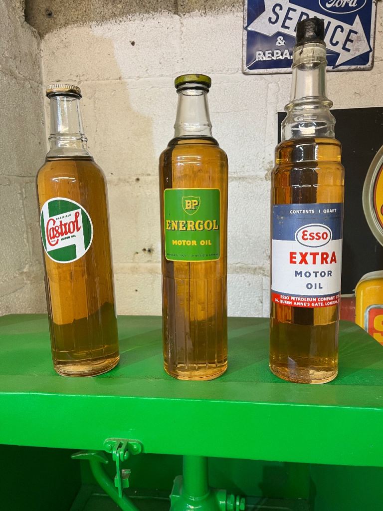 Vintage motor oil bottles 