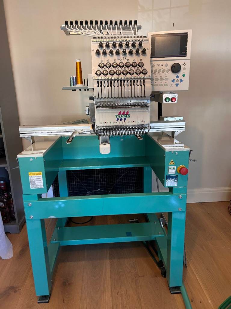 Tajima TWMX-C1501 Commercial 15 Needle Embroidery Machine + Hoops, Threads & Software