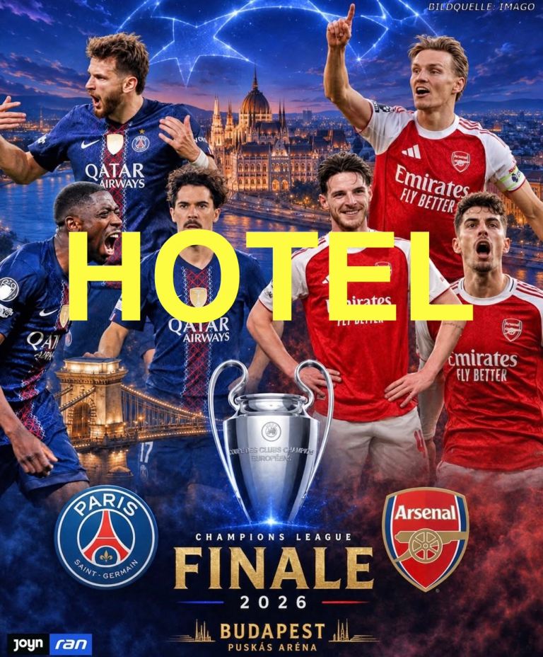 Hotel 3 single bed Room 29-31.05. Budapest Champions League Final 2026 Arsenal Paris Sauna Pool