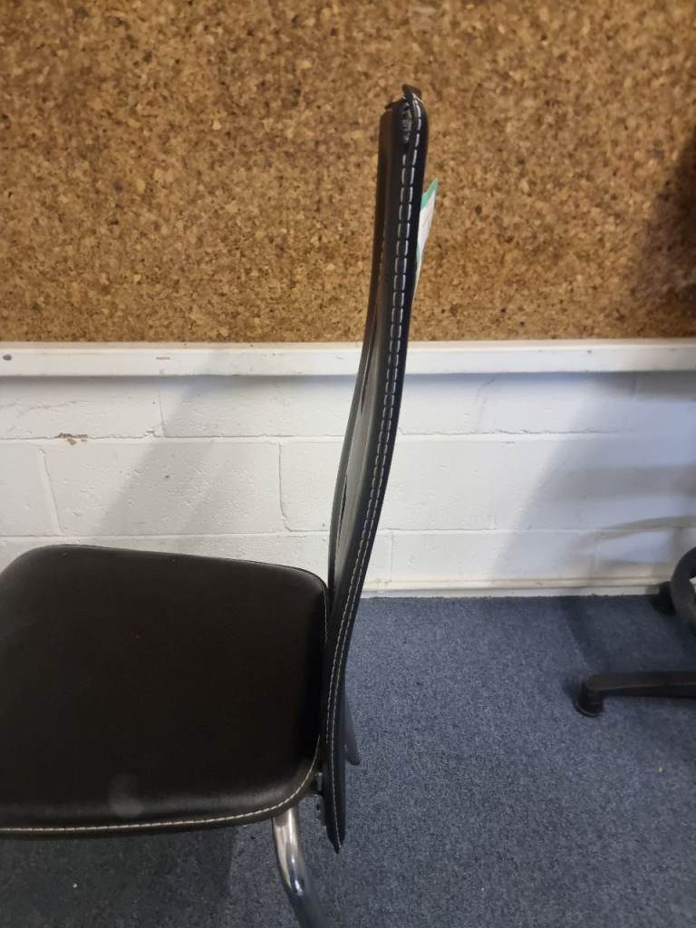 Black Thin Highback Faux Leather Dining Chair Never Been Used 