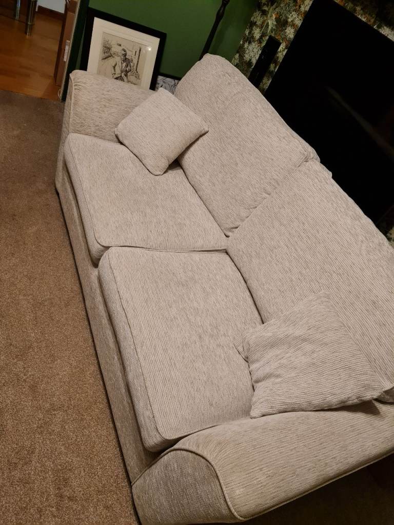 3 seater sofa and single chair with 2 matching cushions 