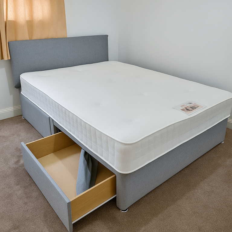  Comfortable Double Divan Bed with Storage Drawers And Mattress, with All Sizes Available