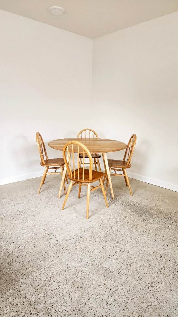 Ercol dropleaf tabke and 4 Ercol chairs (refinished)
