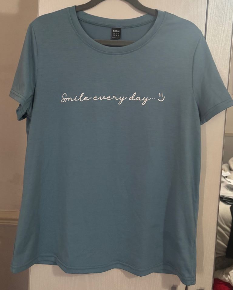 New Will Fit Size 10, 12 & 14 Blue Top Stretchy