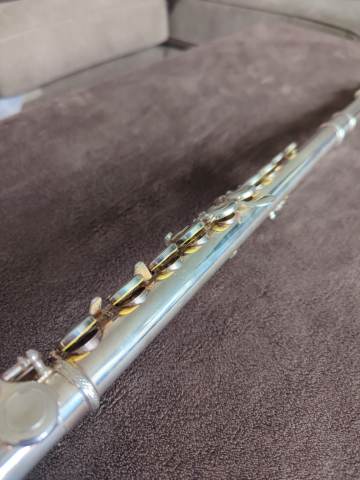 Trevor James TJ10x II flute with case, cleaning rod & cloth
